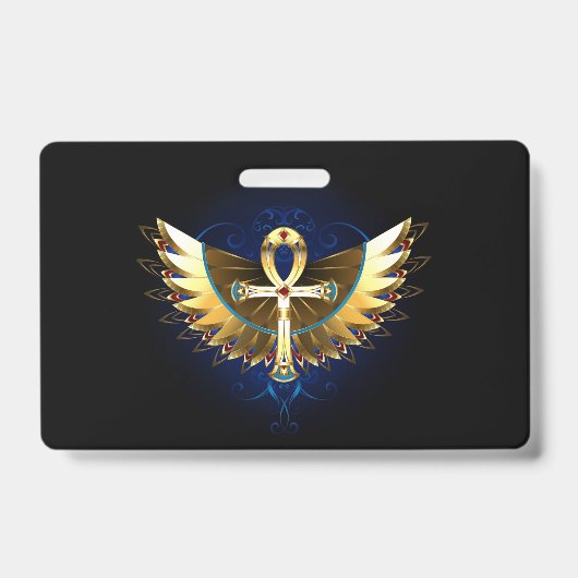 Gold Ankh mit Wings Ausweis (Vorderseite)