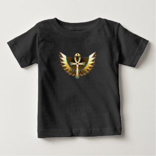 Gold Ankh mit Wings Baby T-shirt