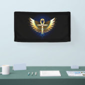 Gold Ankh mit Wings Banner (Messe)
