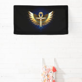 Gold Ankh mit Wings Banner (InSitu)