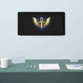 Gold Ankh mit Wings Banner (Messe)