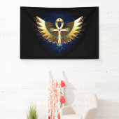Gold Ankh mit Wings Banner (InSitu)