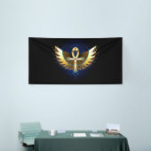 Gold Ankh mit Wings Banner (Messeveranstaltung)