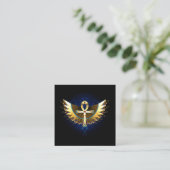 Gold Ankh mit Wings Begleitkarte (Stehend Vorderseite)