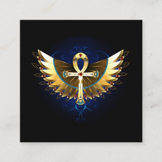 Gold Ankh mit Wings Begleitkarte (Vorderseite)