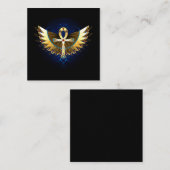 Gold Ankh mit Wings Begleitkarte (Vorne/Hinten)