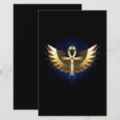 Gold Ankh mit Wings Briefpapier (Vorne/Hinten)