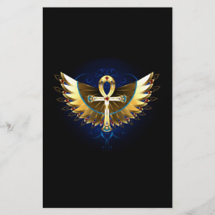 Gold Ankh mit Wings Briefpapier