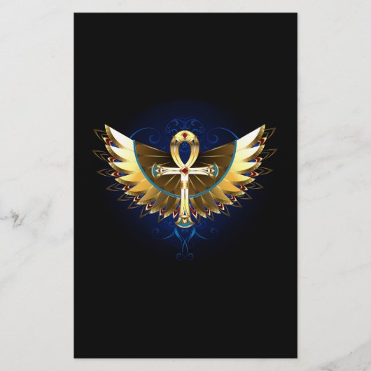 Gold Ankh mit Wings Briefpapier (Vorderseite)