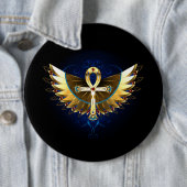 Gold Ankh mit Wings Button (Beispiel)
