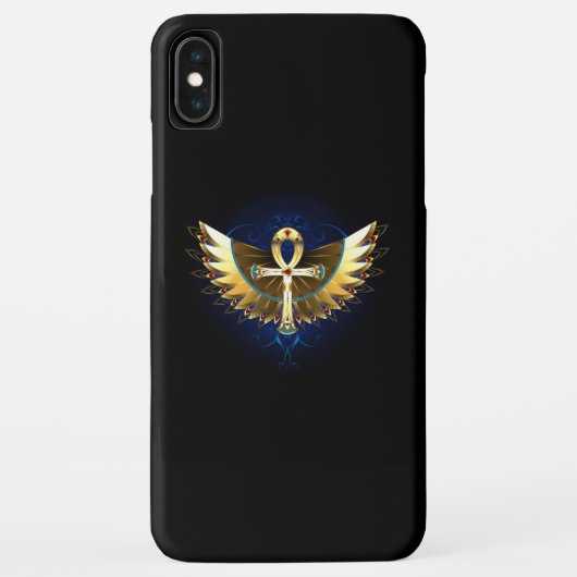 Gold Ankh mit Wings Case-Mate iPhone Hülle (Rückseite)
