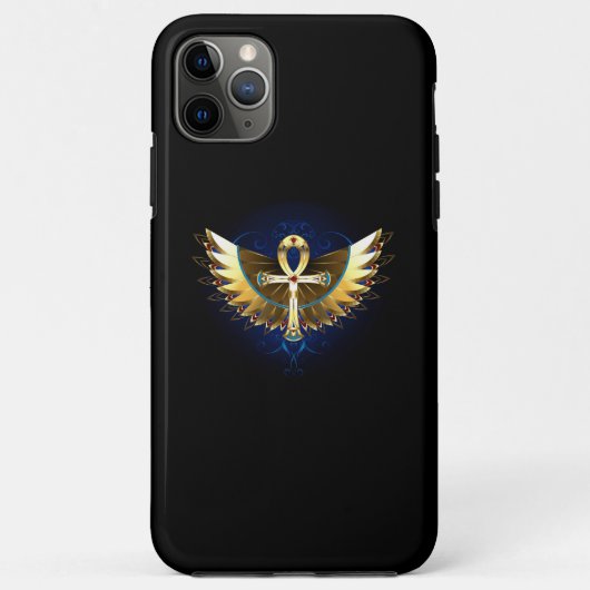 Gold Ankh mit Wings Case-Mate iPhone Hülle (Rückseite)