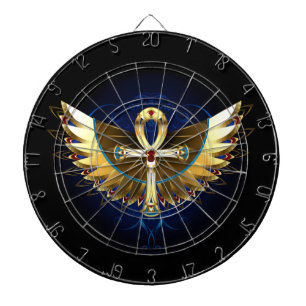 Gold Ankh mit Wings Dartscheibe