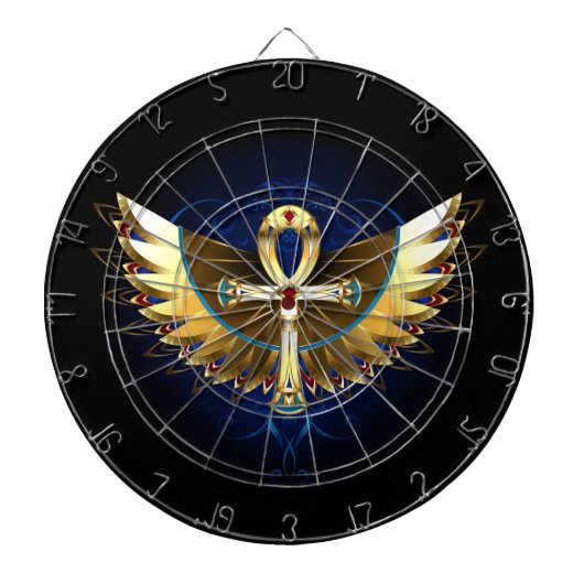Gold Ankh mit Wings Dartscheibe (vorne)
