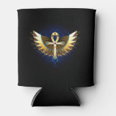 Gold Ankh mit Wings Dosenkühler (Vorderseite)