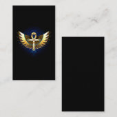 Gold Ankh mit Wings Empfehlungskarte (Vorne/Hinten)