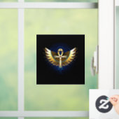 Gold Ankh mit Wings Fensteraufkleber (Zuhause)
