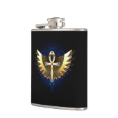 Gold Ankh mit Wings Flachmann (Links)