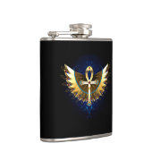 Gold Ankh mit Wings Flachmann (Rechts)