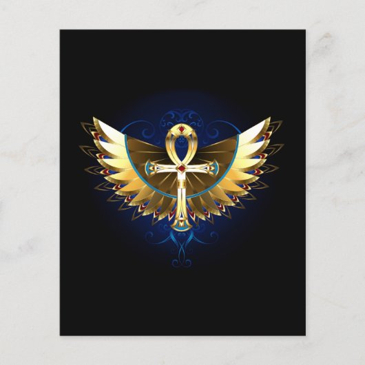 Gold Ankh mit Wings Flyer (Vorne)
