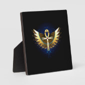Gold Ankh mit Wings Fotoplatte (Vorderseite)