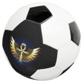 Gold Ankh mit Wings Fußball (Dreiviertel)