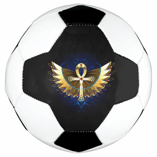 Gold Ankh mit Wings Fußball (Vorderseite)