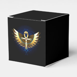 Gold Ankh mit Wings Geschenkschachtel