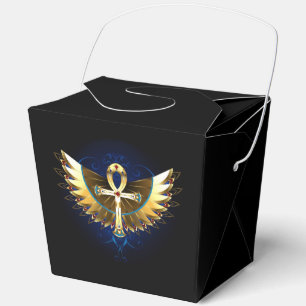 Gold Ankh mit Wings Geschenkschachtel