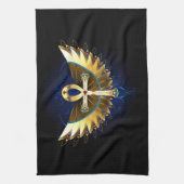 Gold Ankh mit Wings Geschirrtuch (Vertikal)