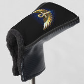 Gold Ankh mit Wings Golf Headcover (3/4 Vorderseite)