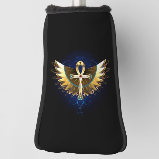 Gold Ankh mit Wings Golf Headcover (Rotieren 90)