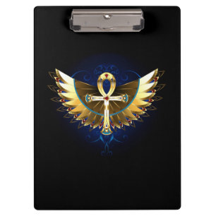 Gold Ankh mit Wings Klemmbrett