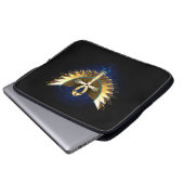Gold Ankh mit Wings Laptopschutzhülle (Vorne Knopf)