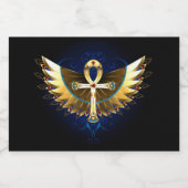 Gold Ankh mit Wings Lebensmitteletikett (Einzelnes Label)