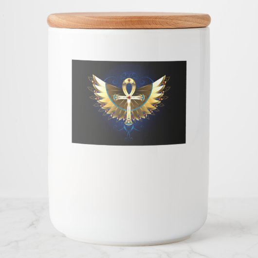 Gold Ankh mit Wings Lebensmitteletikett (Vorderseite)