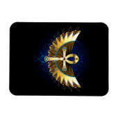 Gold Ankh mit Wings Magnet (Horizontal)