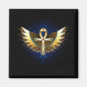 Gold Ankh mit Wings Magnet (Vorne)