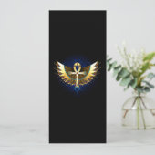 Gold Ankh mit Wings Menükarte (Stehend Vorderseite)