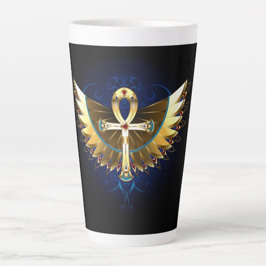 Gold Ankh mit Wings Milchtasse (Vorderseite)