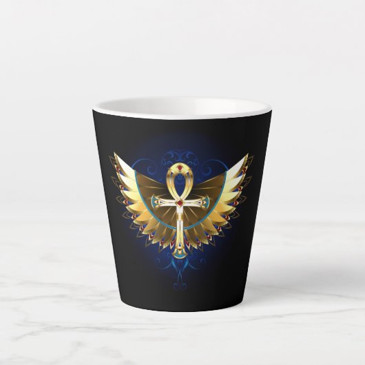 Gold Ankh mit Wings Milchtasse (Vorderseite)