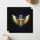 Gold Ankh mit Wings Mitteilungskarte (Vorderseite/Rückseite Beispiel)