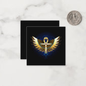 Gold Ankh mit Wings Mitteilungskarte (Vorderseite/Rückseite Beispiel)