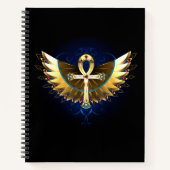 Gold Ankh mit Wings Notizblock (Vorderseite)