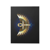 Gold Ankh mit Wings Notizblock (Rotiert)