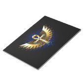 Gold Ankh mit Wings Notizblock (angewinkelt)