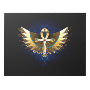 Gold Ankh mit Wings Notizblock