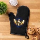 Gold Ankh mit Wings Ofenhandschuh (Oben unten)