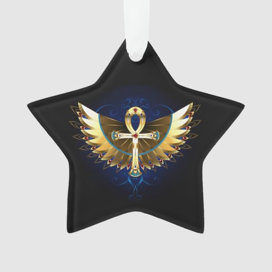 Gold Ankh mit Wings Ornament (Vorderseite)