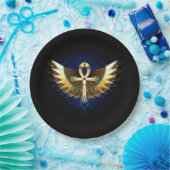 Gold Ankh mit Wings Pappteller (Party)